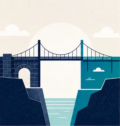 A bridge connecting a legacy platform to a modern platform